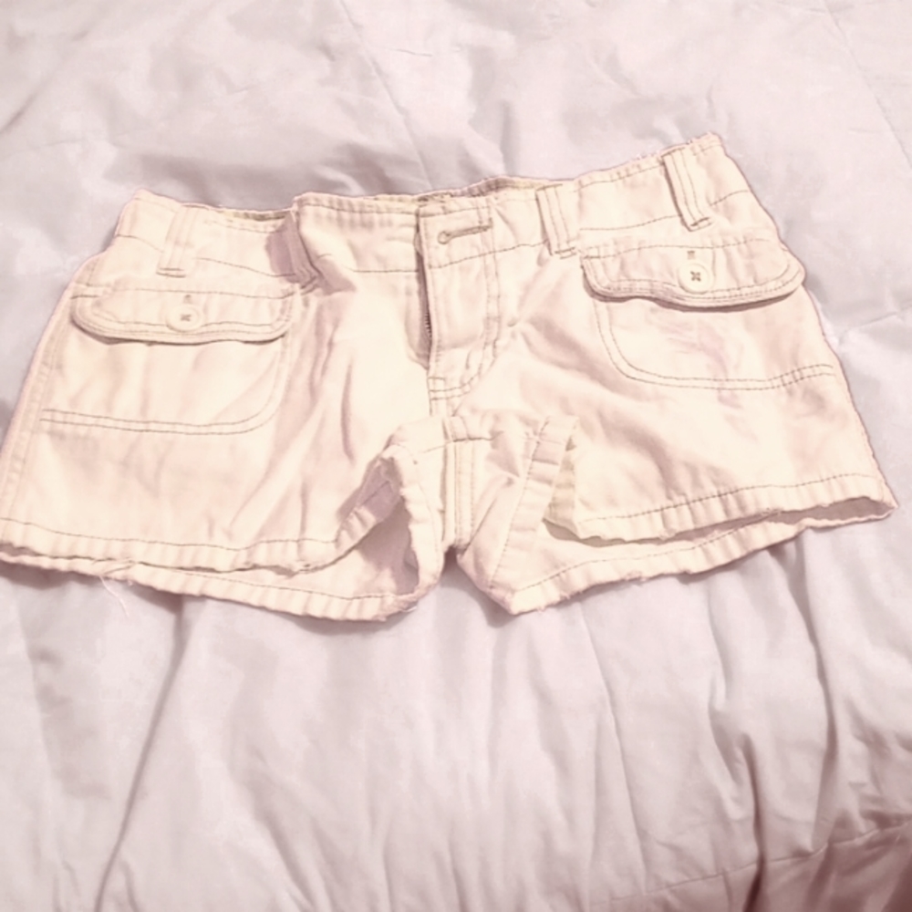White jean shorts